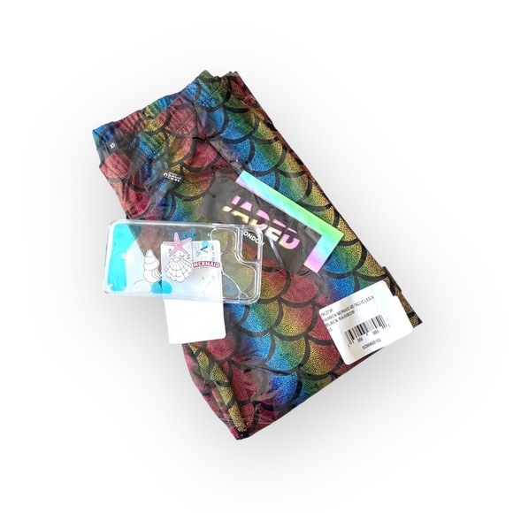 new Dolls Kill Jaded London 𓆉 Shimmer Mermaid Leggings 𓆉 Rainbow Scales S M - Picture 10 of 16